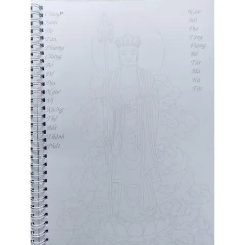 Sổ vẽ 100 tranh địa tạng vương bồ tát tặng 1 bút 2 ngòi giấy A4