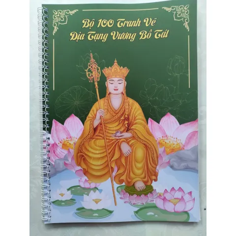 Sổ vẽ 100 tranh địa tạng vương bồ tát tặng 1 bút 2 ngòi giấy A4