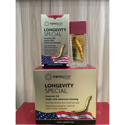 Dầu Sâm Longevity special nanogize của Mỹ 21ml/ Dầu nóng nhân sâm của Mỹ 1 chai 21ml