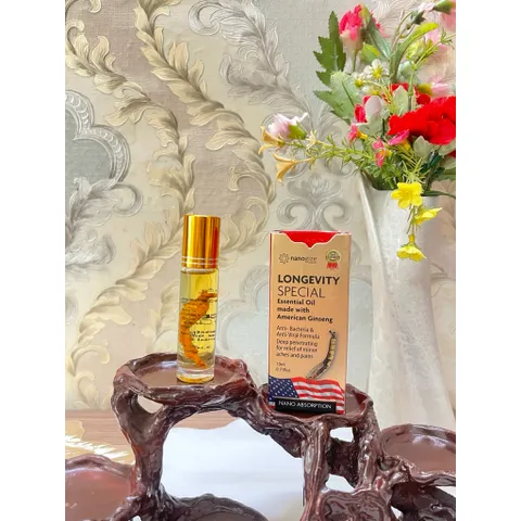 [Date 2029 chai 10ml] Dầu Sâm Nanogize Longevity Special Essential Oil Ginseng 10ml của Mỹ