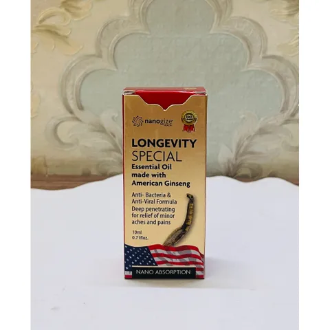 [Date 2029 chai 10ml] Dầu Sâm Nanogize Longevity Special Essential Oil Ginseng 10ml của Mỹ