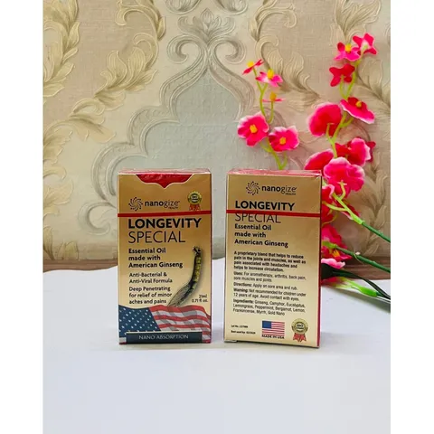 Dầu Sâm Longevity special nanogize của Mỹ 21ml/ Dầu nóng nhân sâm của Mỹ 1 chai 21ml