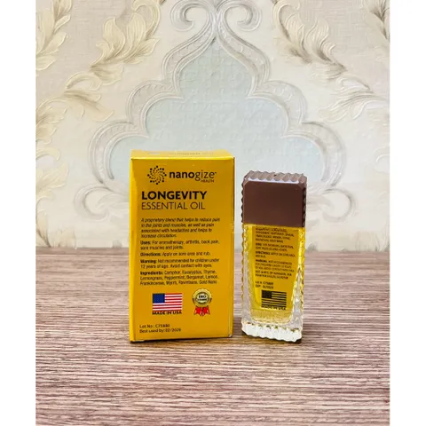 [Date mới, Hoả tốc] Dầu vàng Longevity Essential oil 21ml của Mỹ/ dầu nóng dạng lăn của Mỹ