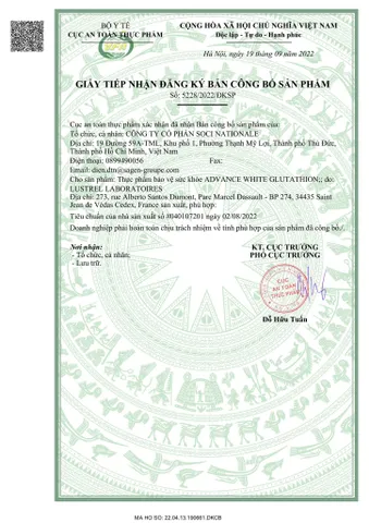 ADVANCE WHITE GLUTATHION - Viên uống Hỗ trợ sáng da, chống oxy hóa – Hộp 60 viên - Pháp