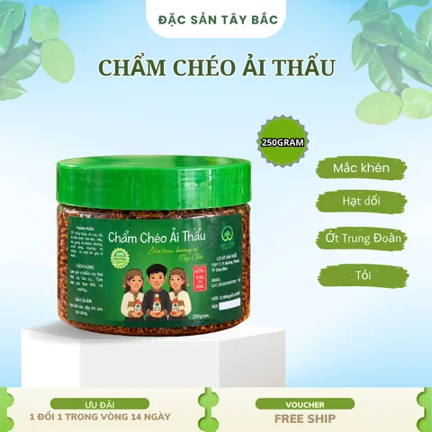 Chẩm chéo Ải Thẩu đặc sản Tây Bắc - gia vị mắc khén, hạt dổi, ớt trung đoàn, tỏi ta - 250G