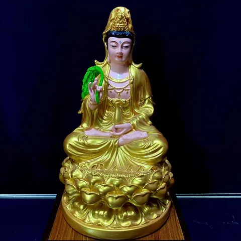 TƯỢNG QUAN ÂM MEN SỨ ĐÀI LOAN 8IN CAO 20CM - CỰC ĐẸP DT120