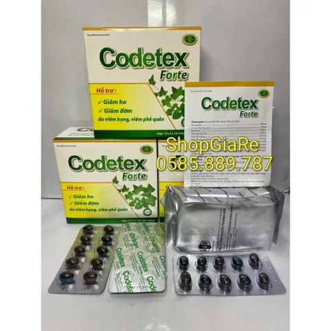 Codetex Forte Giảm ho, giảm đờm, thông thoáng mũi họng 100 viên vienn min tui