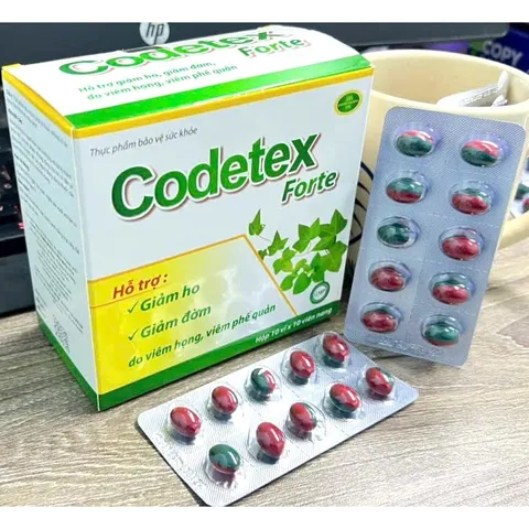 Codetex Forte Giảm ho, giảm đờm, thông thoáng mũi họng 100 viên vienn min tui