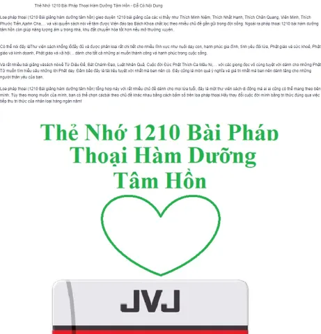 TN91 Thẻ Nhớ 1210 Bài Pháp Thoại Hàm Dưỡng Tâm Hồn - Đẫ Có Nội Dung dương khoa shop DƯƠNG KHOA