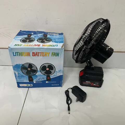 Quạt tích điện dùng pin rời 10 cell 48V Metal model (có xoay)