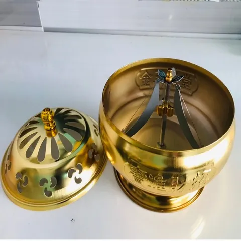 Lư Hứng Nhang Vòng,Khay Hứng Tàn Nhang có Nắp 15cm(Tiện lợi) - pt120