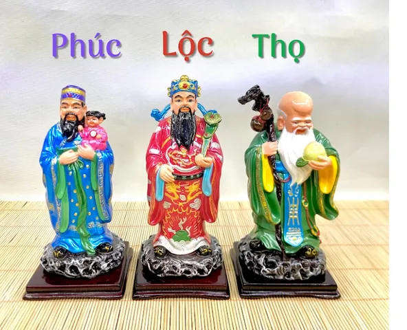 BỘ TƯỢNG PHÚC - LỘC - THỌ CAO 20CM COMPOSITE