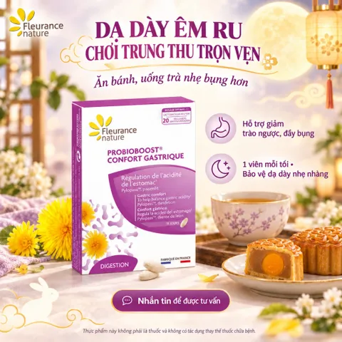 PROBIOBOOST® CONFORT GASTRIQUE - Viên uống men vi sinh Hỗ trợ ức chế HP, giảm trào ngược dạ dày – Hộp 15 viên, Pháp