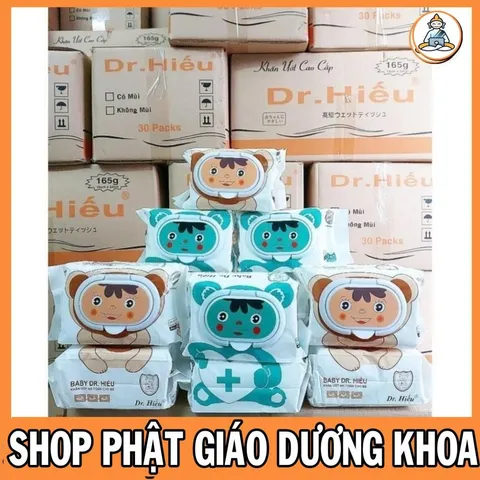10 GÓI KHĂN ƯỚT AN TOÀN CHO BÉ DR.HIẾU 165G  DƯƠNG KHOA SHOP