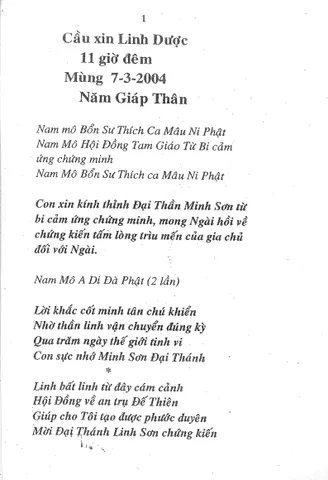 SỔ TAY CẦU XIN LINH DƯỢC cực hay
