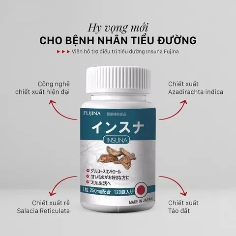 INSUNA 120 viên - Viên uống Hỗ Trợ Ổn Định Đường Huyết Nhật Bản