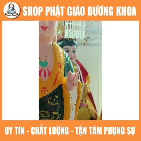 TƯỢNG MẸ DIÊU TRÌ ĐỊA MẪU 42CM ĐẤT NUNG 3 MÀU DƯƠNG KHOA