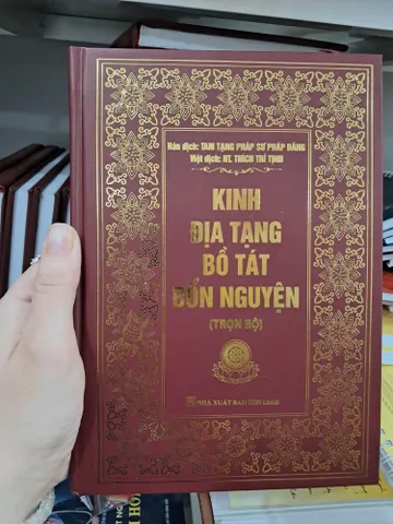 Kinh Địa Tạng Bìa Đỏ Cứng Ép Kim