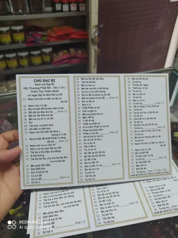 Chú Đại Bi Trắng Khổ Giấy A4( 10 tờ) cực hay