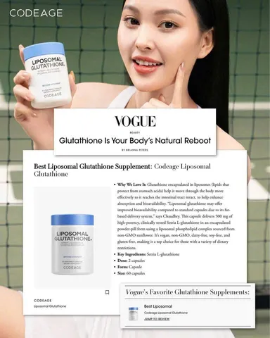 Liposomal Glutathione Codeage 500mg - Hỗ trợ thải độc gan, chống oxy hóa, cải thiện làn da sáng khỏe và đều màu
