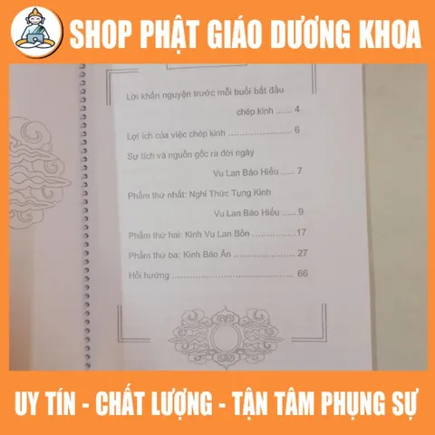 COMBO 50 Sổ Chép Kinh Vu Lan Báo Hiếu chữ mờ nhiều cỡ - CHEPVULAN