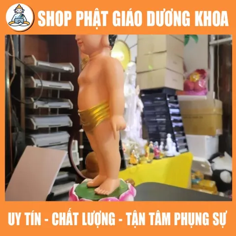 HOẢ TỐC, TƯỢNG PHẬT ĐẢN SANH CAO 40cm CÓ SẴN GIAO NGAY - VẺ MÀU ĐS09  DƯƠNG KHOA SHOP