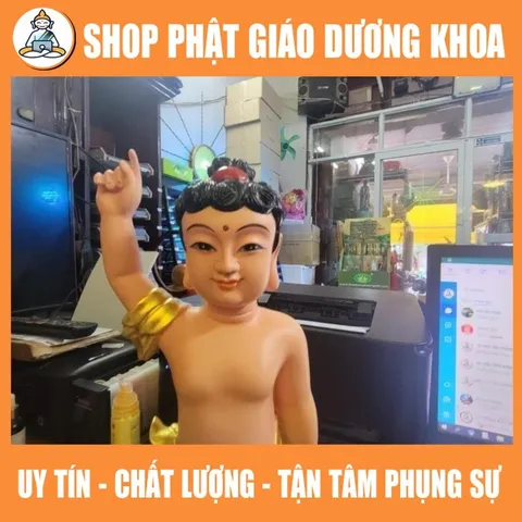 HOẢ TỐC, TƯỢNG PHẬT ĐẢN SANH CAO 40cm CÓ SẴN GIAO NGAY - VẺ MÀU ĐS09  DƯƠNG KHOA SHOP