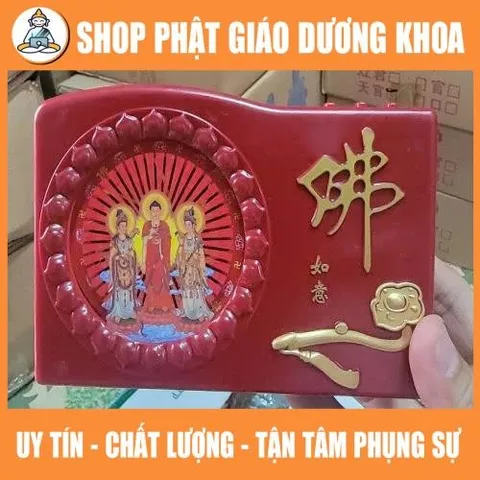 Máy niệm Phật tiếng hoa 62 bài có hào quang chiếu sáng xoay đẹp, máy niệm kinh tiếng hoa 62 bài DƯƠNG KHOA SHOP