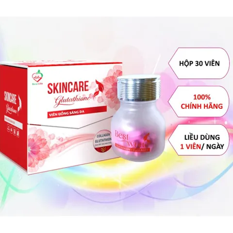 Viên uống trắng da Best Life SkinCare Glutathione ngăn ngừa lão hoá làm trắng da mờ nám tàn nhang hộp 30 viên