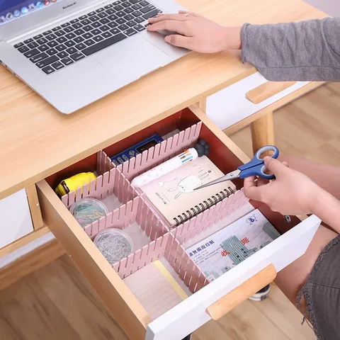 Combo 4 Tấm Vách Chia Ngăn Tủ (Loại Lớn). Bộ 4 vách chia ngăn kéo tủ thông minh bằng nhựa