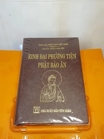SỔ TAY Kinh Đại Phương Tiện Phật Báo Ân bìa da MĐ63 cực hay