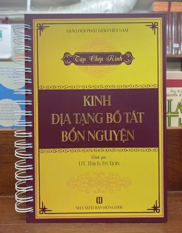 Tặng viết, Vở chép kinh Địa Tạng in mờ bìa cứng HÀNG CAO CẤP
