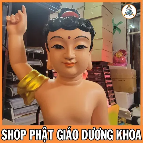 HOẢ TỐC, TƯỢNG PHẬT ĐẢN SANH CAO 40cm  VẺ MÀU ĐS09 cực đẹp