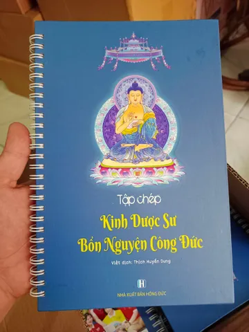 Vở chép kinh Dược Sư in mờ bìa cứng cực đẹp dương khoa shop