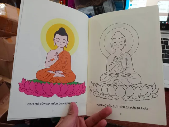 Vở Tô 14 tranh tô màu hình Phật MĐ13 T61.MĐ19