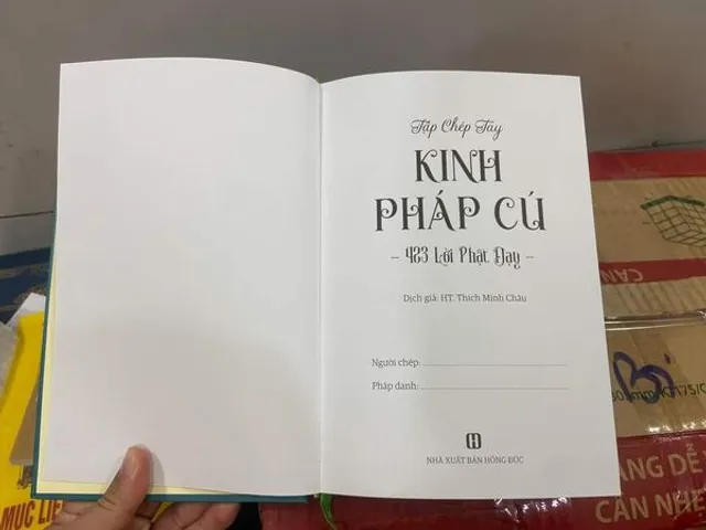 Vở chép kinh Pháp Cú in mờ bìa cứng cao cấp