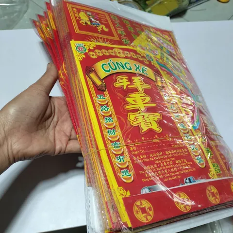 (Combo 10 bộ)Giấy cúng xe, cúng vong linh mùng 2-16 ÂL bộ lớn cực đẹp