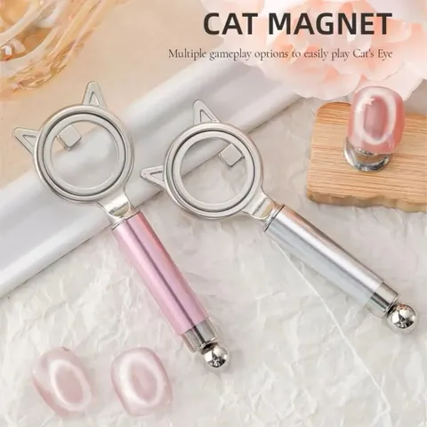 Nam Châm Vòng Tròn 3in1 Phiên Bản Nâng Cấp Có Tay Cầm Thiết Kế Tai Mèo Xinh Xắn Dễ Thao Tác Dùng Cho Sơn Mắt Mèo Nail