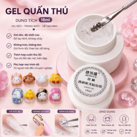 [ HOT ] Gel Khô Nặn Hoa Nổi - Hình Nổi JIESHIYA Cao Cấp Siêu Dẻo Không Dính Tay hũ To 18ML CHÍNH HÃNG [ TÚ ANH NAIL ]