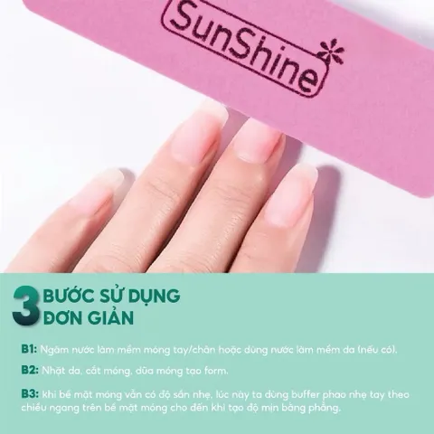 ( Giá sỉ ) Bịch 20 phao ngắn chà móng Sunshine 2 mặt nhám 100/180 chuẩn Loại 1 siêu cứng bền chuyên dụng ngành Nail