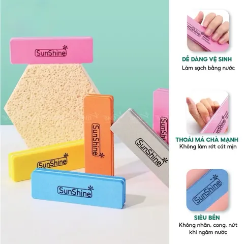 ( Giá sỉ ) Bịch 20 phao ngắn chà móng Sunshine 2 mặt nhám 100/180 chuẩn Loại 1 siêu cứng bền chuyên dụng ngành Nail