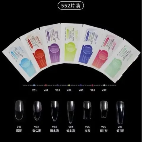Móng úp Vinimay nhám sẵn hộp 552 móng đủ 12 size form chuẩn chính hãng [ TÚ ANH NAIL ]