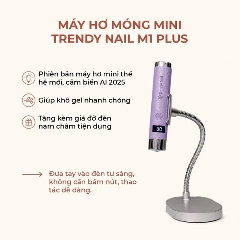 Đèn Hơ Cảm Ứng AL Tích Điện Cao Cấp TRENDY NAIL - SNRQI Công Nghệ Cảm Ứng AL Thế Hệ Mới Cực Nhạy - Dung lượng Pin Cao