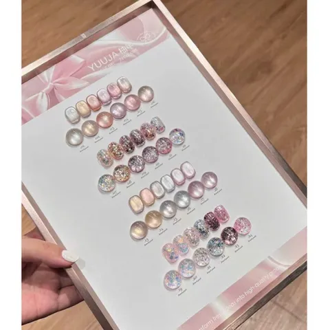 Set sơn mắt mèo Yuuja 24 màu mix nhũ cao cấp siêu sáng tặng kèm bảng màu chữ nhật cực xịn [ TÚ ANH NAIL ]