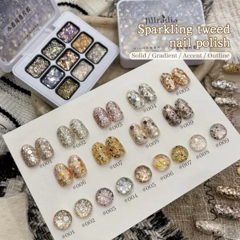 Khay gel nhũ vảy galaxy 9 màu cao cấp siêu sáng tạo Nail ombre - sơn móng tay đa năng [ TÚ ANH NAIL ]