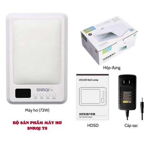 Máy Hơ Gel SNRQI T8 Chính Hãng 72W 60 Bóng LED/ UV Hơ Mạnh , Khoang Rộng Có Đệm Kê Tay ( Bảo Hành Chính Hãng )