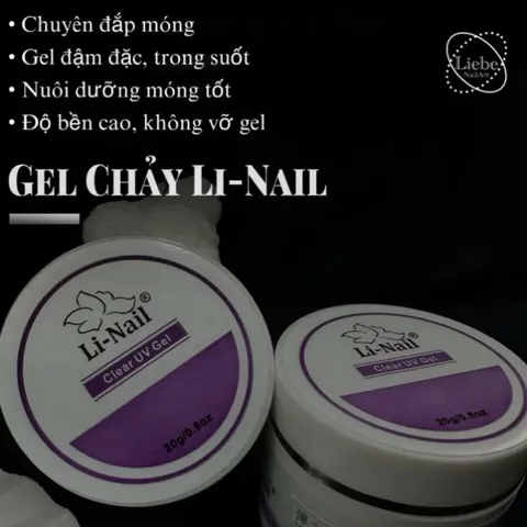 (CHÍNH HÃNG) Gel đắp móng Li-nail chất gel siêu đặc không nóng chảy đa năng màu trong suốt hũ to 65g ngành Nail