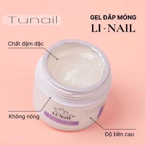 (CHÍNH HÃNG) Gel đắp móng Li-nail chất gel siêu đặc không nóng chảy đa năng màu trong suốt hũ to 65g ngành Nail
