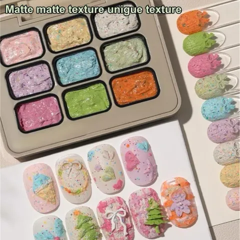Khay gel thạch cao 9 màu - Gel Ombre Design Nail mẫu mới siêu HOT