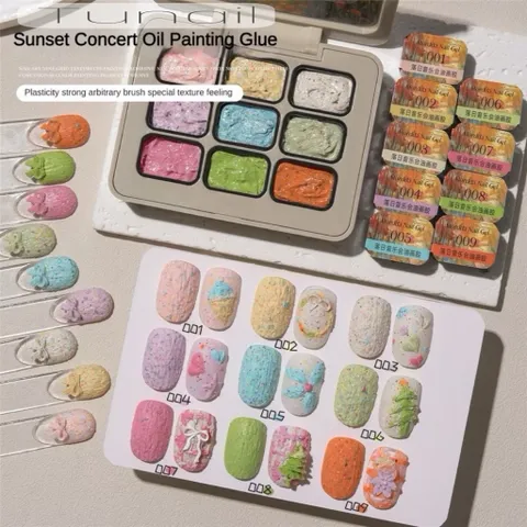 Khay gel thạch cao 9 màu - Gel Ombre Design Nail mẫu mới siêu HOT
